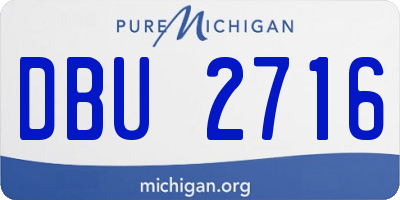 MI license plate DBU2716