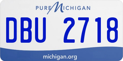 MI license plate DBU2718