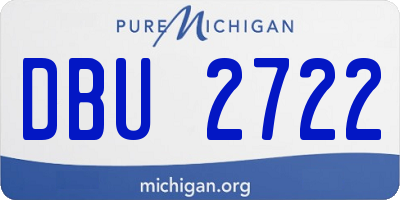 MI license plate DBU2722