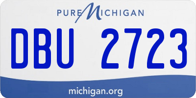 MI license plate DBU2723