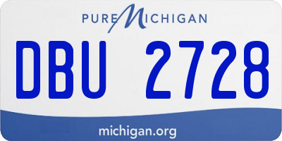 MI license plate DBU2728