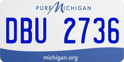 MI license plate DBU2736