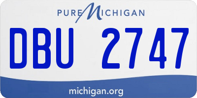 MI license plate DBU2747