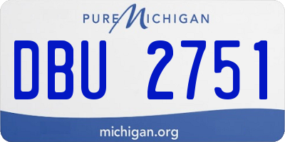 MI license plate DBU2751