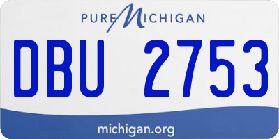 MI license plate DBU2753