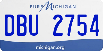 MI license plate DBU2754