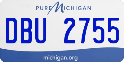 MI license plate DBU2755