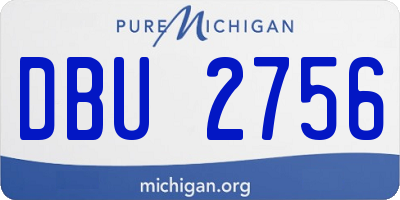 MI license plate DBU2756