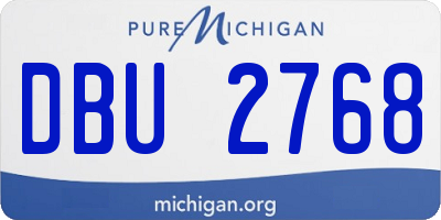 MI license plate DBU2768