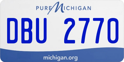 MI license plate DBU2770