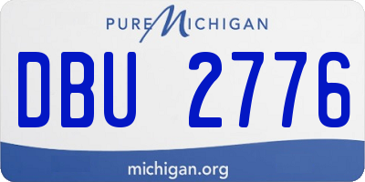 MI license plate DBU2776