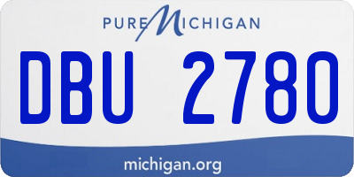 MI license plate DBU2780