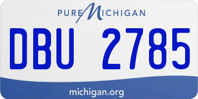 MI license plate DBU2785