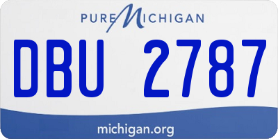 MI license plate DBU2787