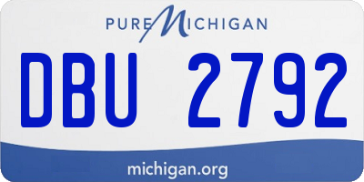MI license plate DBU2792
