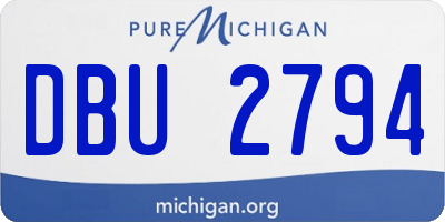 MI license plate DBU2794