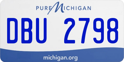 MI license plate DBU2798