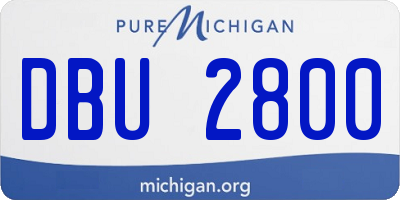 MI license plate DBU2800