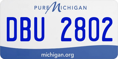 MI license plate DBU2802