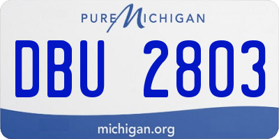 MI license plate DBU2803