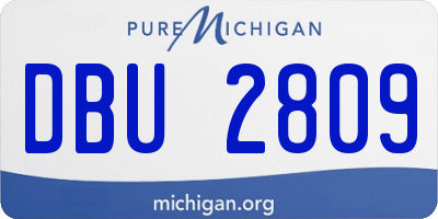 MI license plate DBU2809