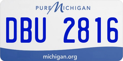 MI license plate DBU2816