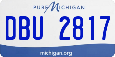 MI license plate DBU2817
