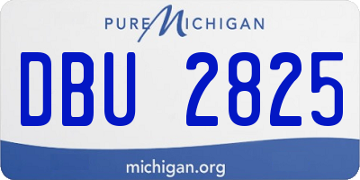 MI license plate DBU2825