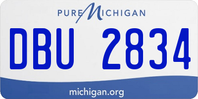 MI license plate DBU2834