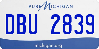 MI license plate DBU2839