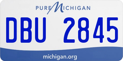 MI license plate DBU2845