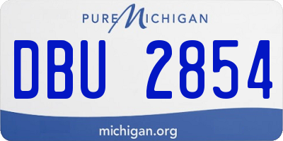 MI license plate DBU2854