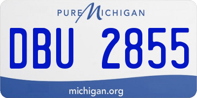 MI license plate DBU2855