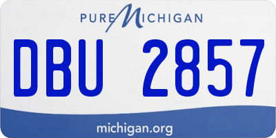 MI license plate DBU2857