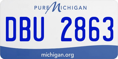 MI license plate DBU2863
