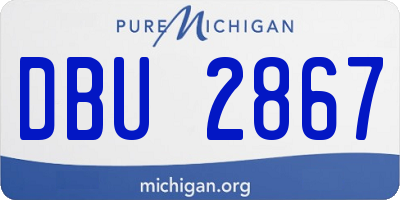 MI license plate DBU2867