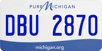MI license plate DBU2870