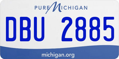 MI license plate DBU2885
