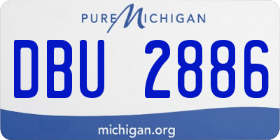 MI license plate DBU2886