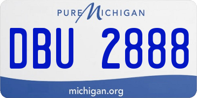 MI license plate DBU2888