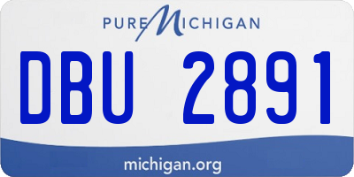 MI license plate DBU2891