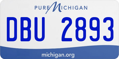 MI license plate DBU2893