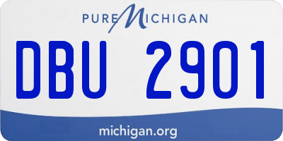 MI license plate DBU2901