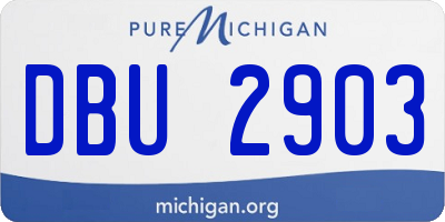 MI license plate DBU2903