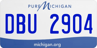 MI license plate DBU2904
