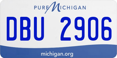 MI license plate DBU2906