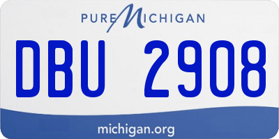 MI license plate DBU2908