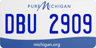MI license plate DBU2909