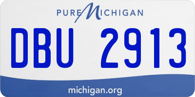 MI license plate DBU2913