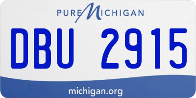 MI license plate DBU2915